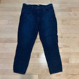 Paige Dark Blue Hoxton Crop Jeans
